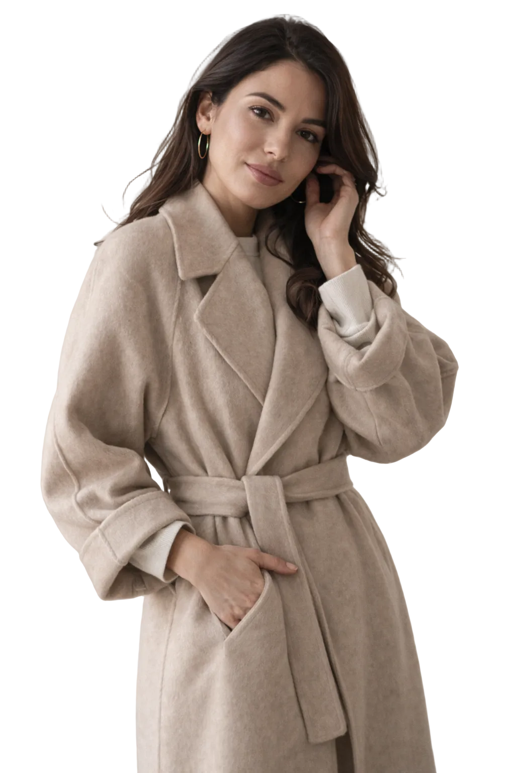 KATRINE™ | ELEGANT LANG FRAKKE MED BÆLTE